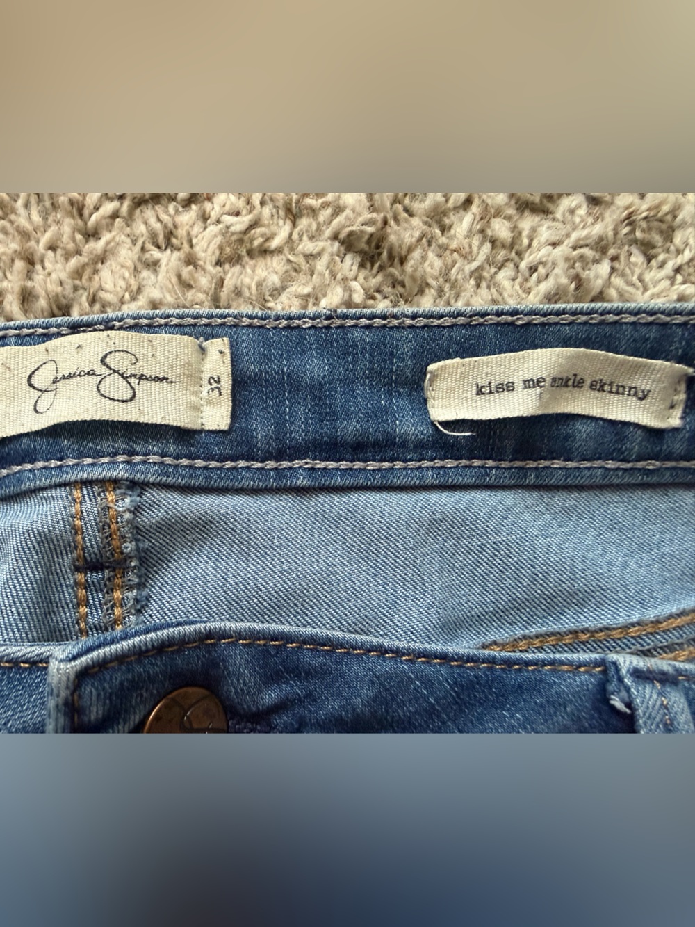 Jessica Simpson Kiss Me Ankle Skinny Stretchy Distressed Jeans - Picture 4 of 8